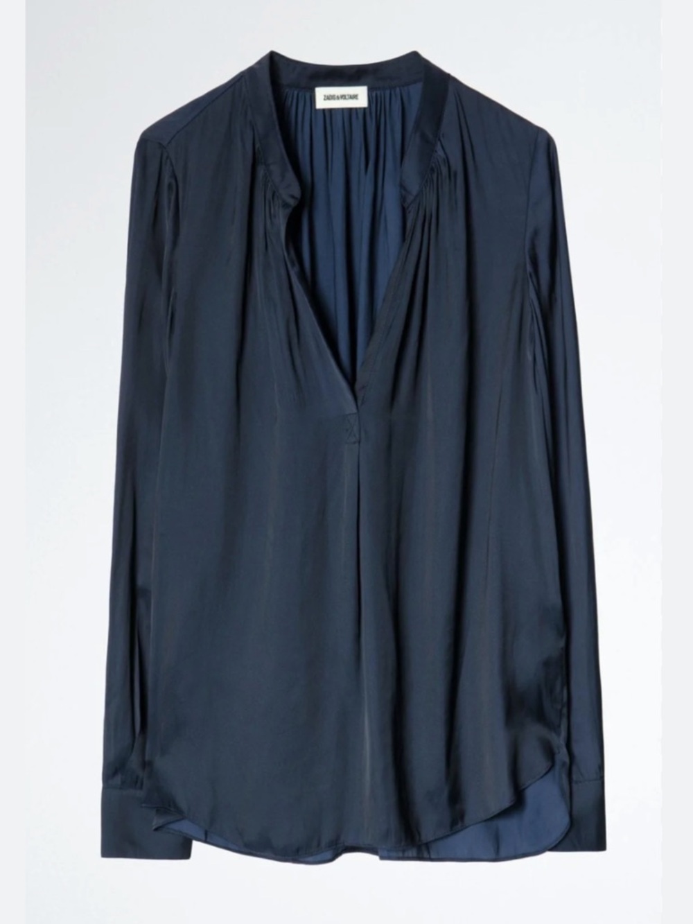 Zadig & Voltaire Tink Draped Satin Blouse in Blue